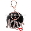 bag accessories pom pom fur balls/fur pom pom keychain/rabbit fur pom poms